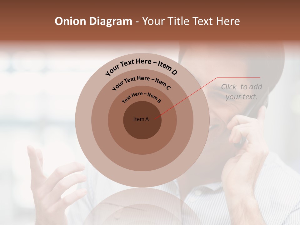 A Smiling Man Talking On A Cell Phone PowerPoint Template