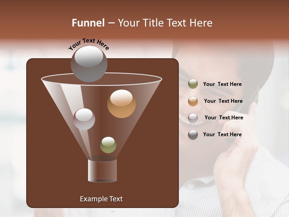 A Smiling Man Talking On A Cell Phone PowerPoint Template