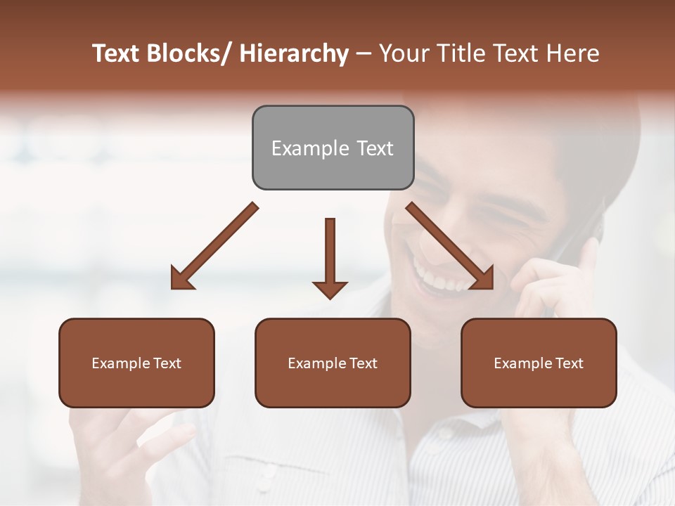 A Smiling Man Talking On A Cell Phone PowerPoint Template