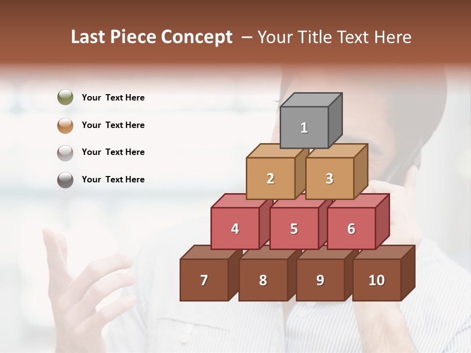 A Smiling Man Talking On A Cell Phone PowerPoint Template
