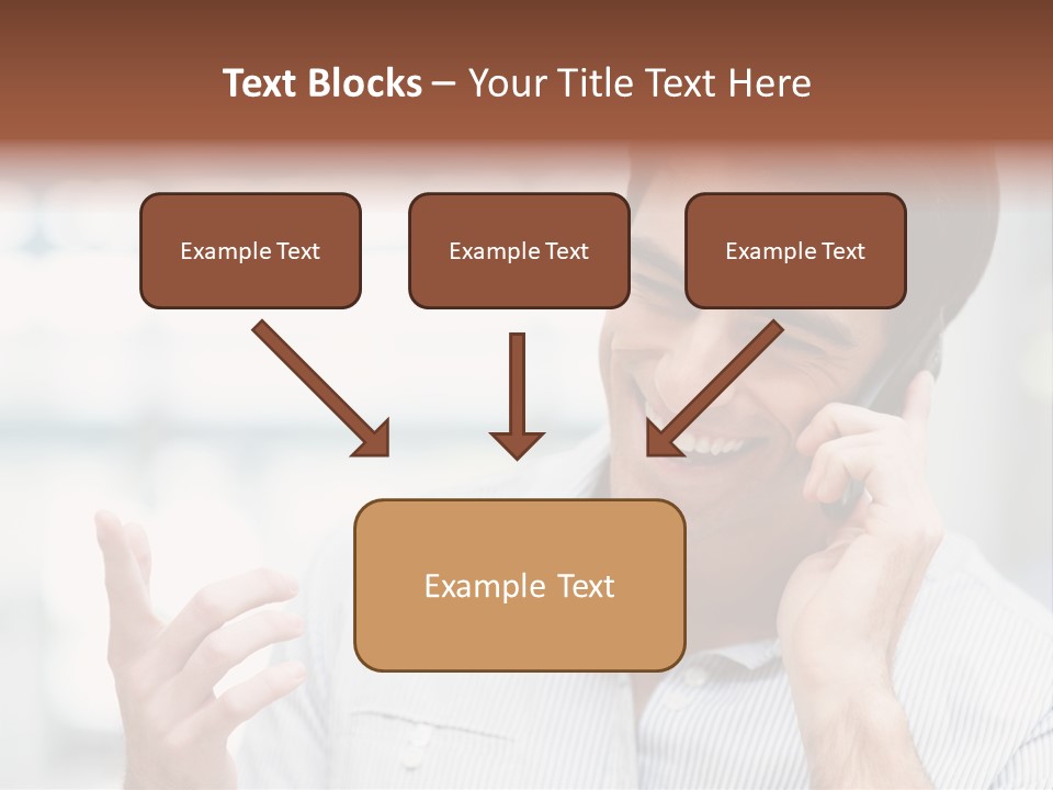 A Smiling Man Talking On A Cell Phone PowerPoint Template