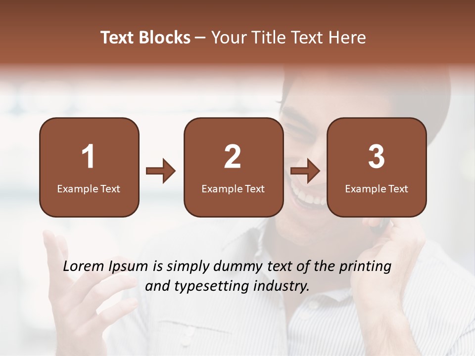 A Smiling Man Talking On A Cell Phone PowerPoint Template