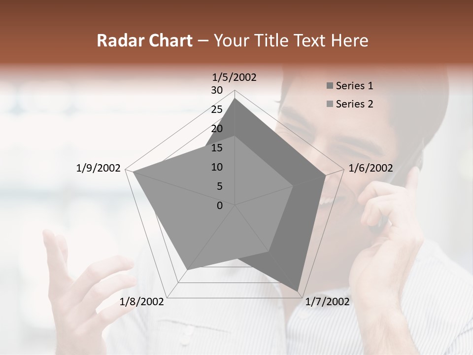 A Smiling Man Talking On A Cell Phone PowerPoint Template