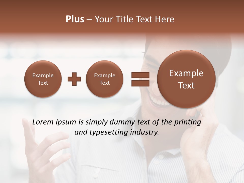 A Smiling Man Talking On A Cell Phone PowerPoint Template