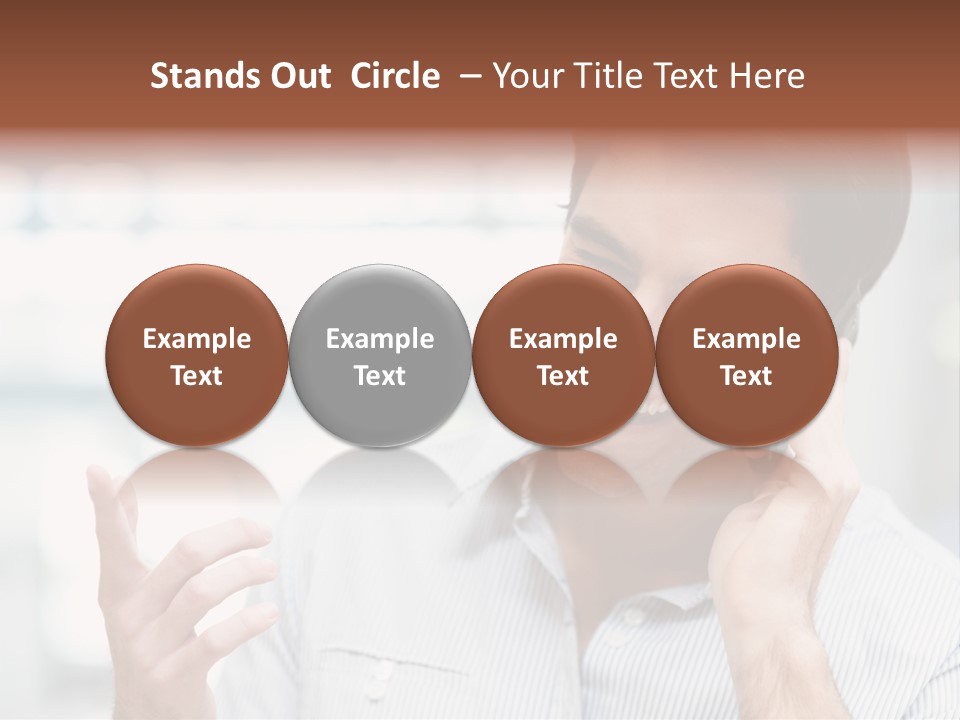 A Smiling Man Talking On A Cell Phone PowerPoint Template