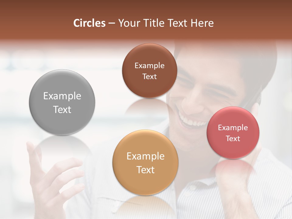 A Smiling Man Talking On A Cell Phone PowerPoint Template