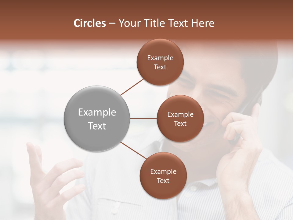 A Smiling Man Talking On A Cell Phone PowerPoint Template