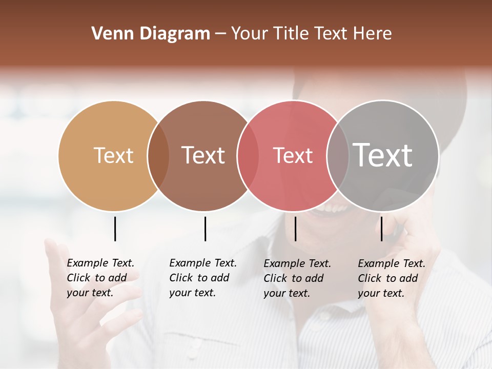 A Smiling Man Talking On A Cell Phone PowerPoint Template