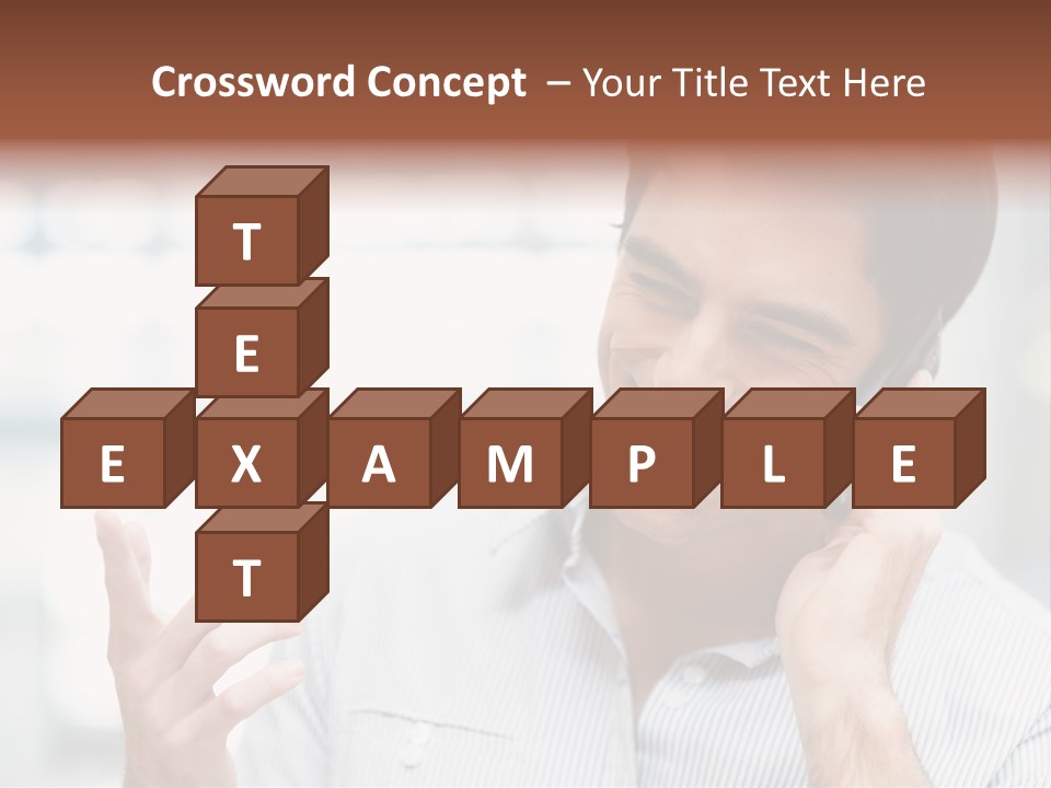 A Smiling Man Talking On A Cell Phone PowerPoint Template