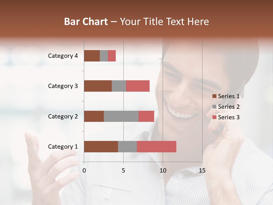 A Smiling Man Talking On A Cell Phone PowerPoint Template