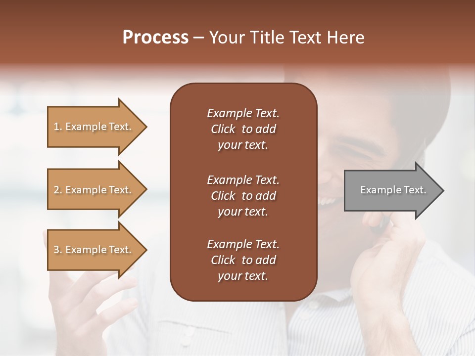 A Smiling Man Talking On A Cell Phone PowerPoint Template
