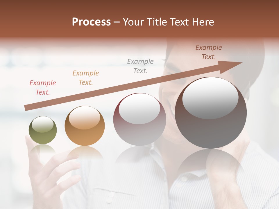 A Smiling Man Talking On A Cell Phone PowerPoint Template