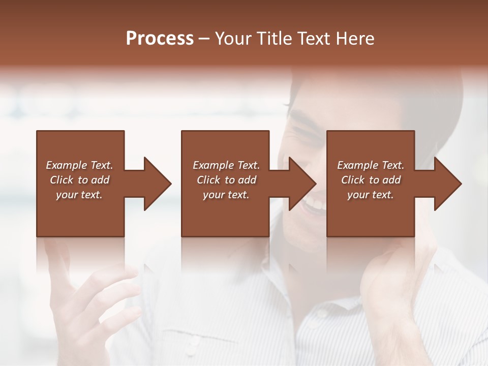 A Smiling Man Talking On A Cell Phone PowerPoint Template