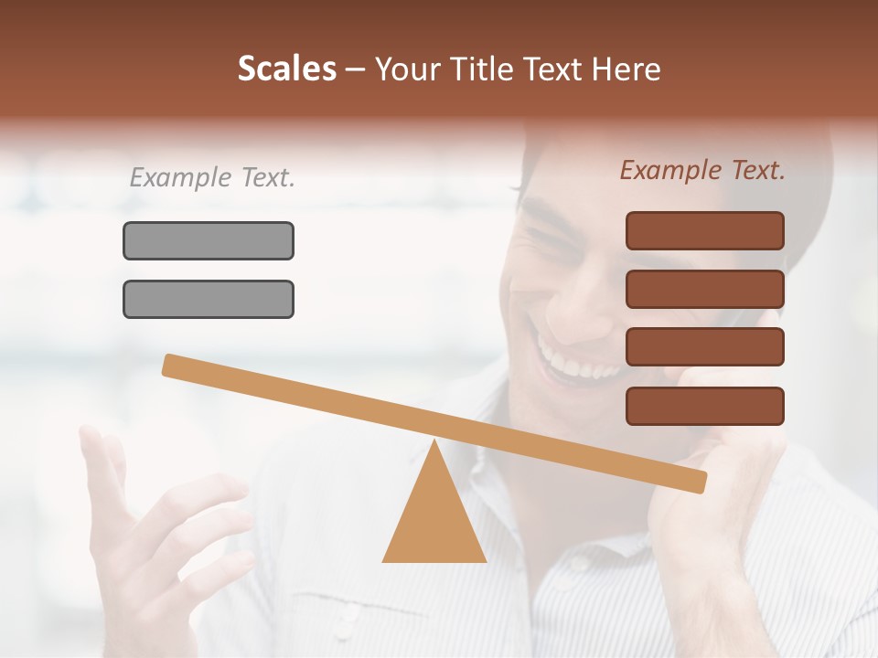 A Smiling Man Talking On A Cell Phone PowerPoint Template