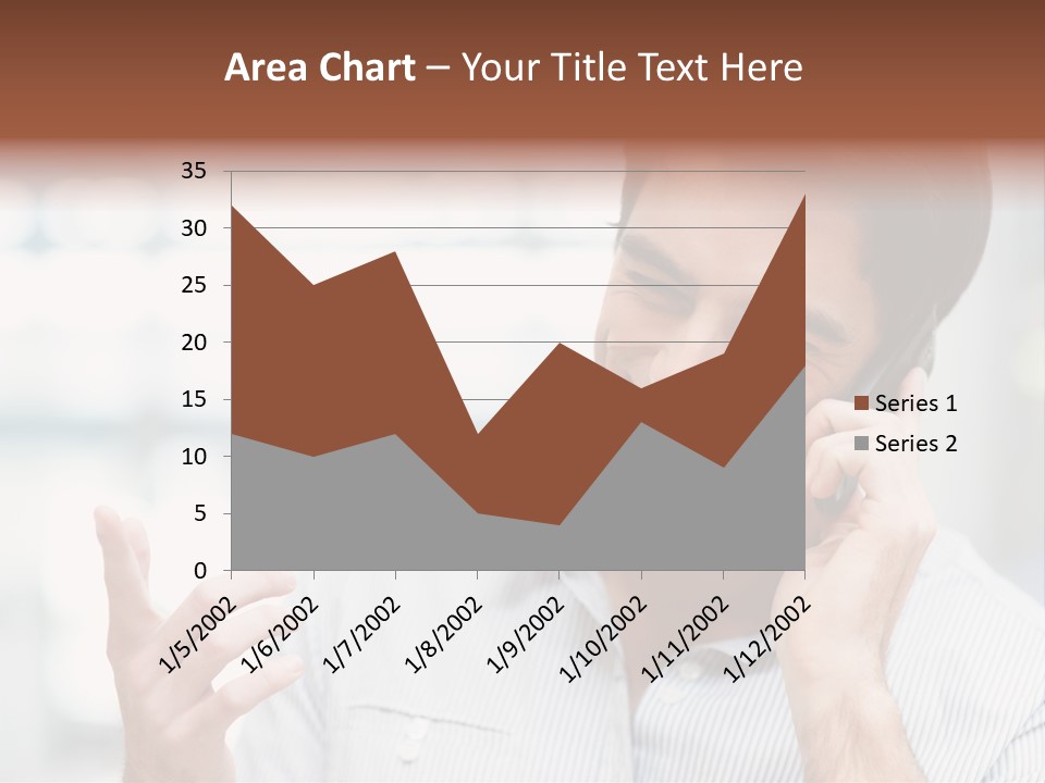 A Smiling Man Talking On A Cell Phone PowerPoint Template
