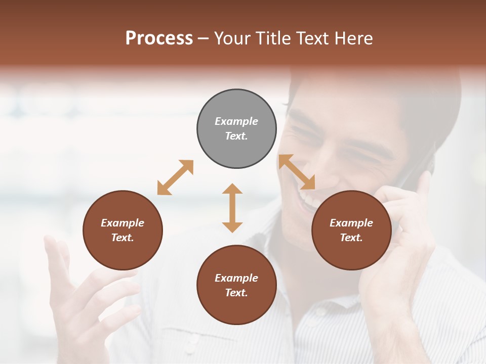 A Smiling Man Talking On A Cell Phone PowerPoint Template