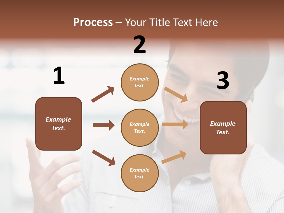 A Smiling Man Talking On A Cell Phone PowerPoint Template
