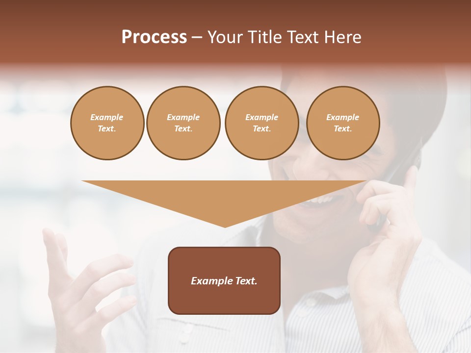 A Smiling Man Talking On A Cell Phone PowerPoint Template
