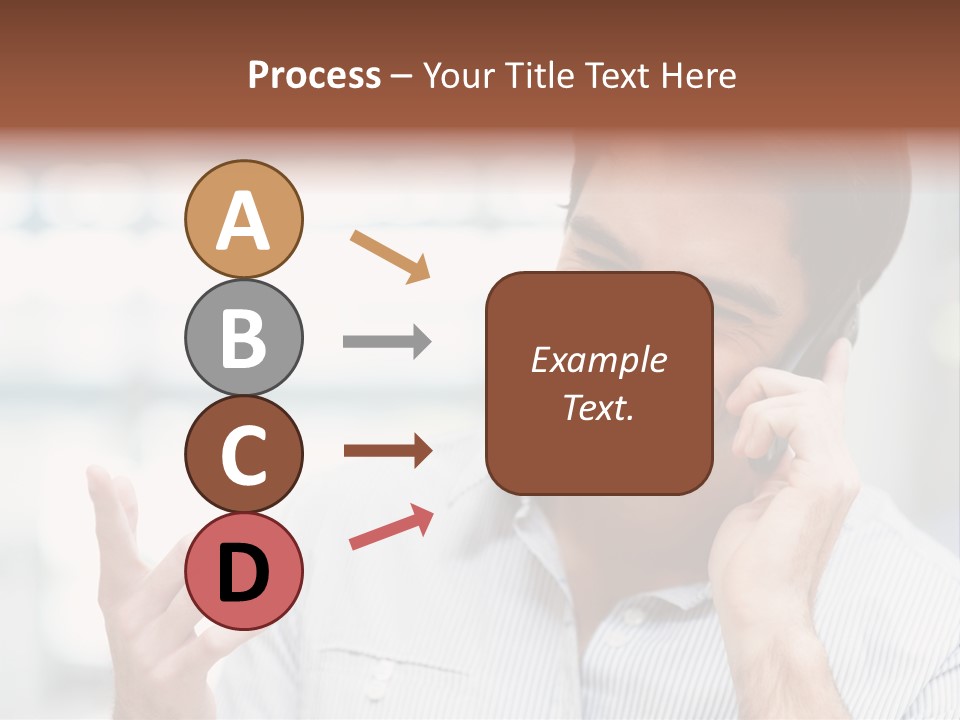 A Smiling Man Talking On A Cell Phone PowerPoint Template