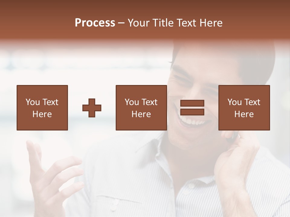 A Smiling Man Talking On A Cell Phone PowerPoint Template