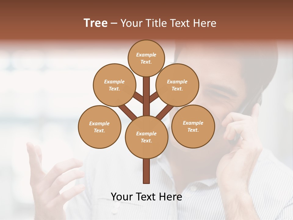 A Smiling Man Talking On A Cell Phone PowerPoint Template