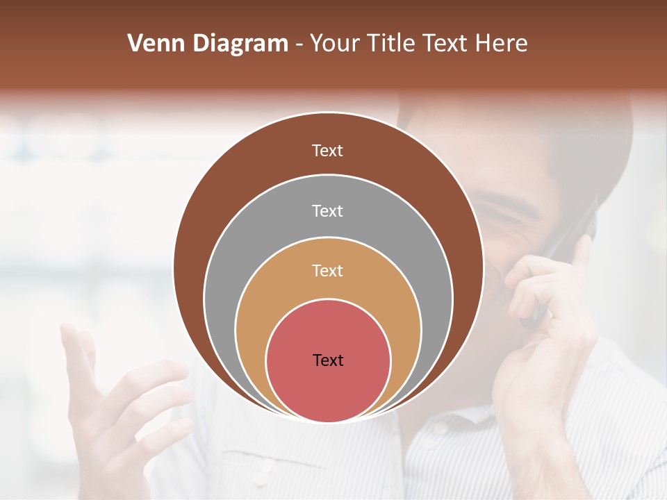 A Smiling Man Talking On A Cell Phone PowerPoint Template