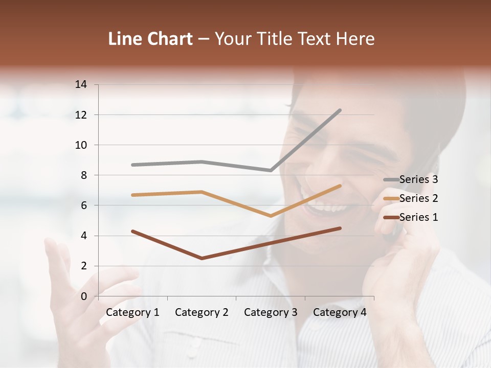 A Smiling Man Talking On A Cell Phone PowerPoint Template
