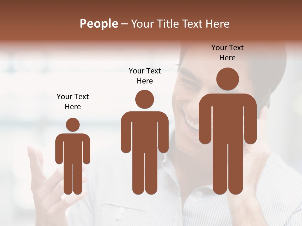 A Smiling Man Talking On A Cell Phone PowerPoint Template