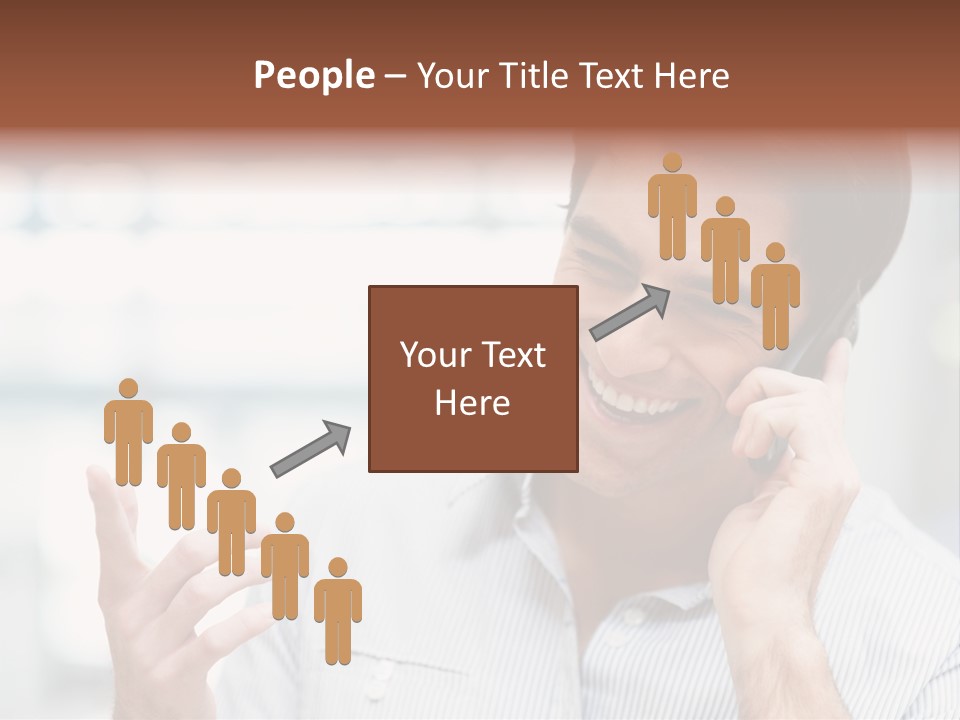 A Smiling Man Talking On A Cell Phone PowerPoint Template