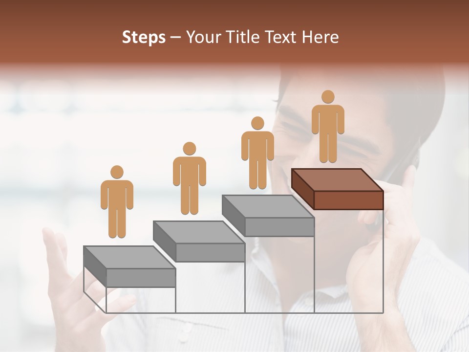 A Smiling Man Talking On A Cell Phone PowerPoint Template