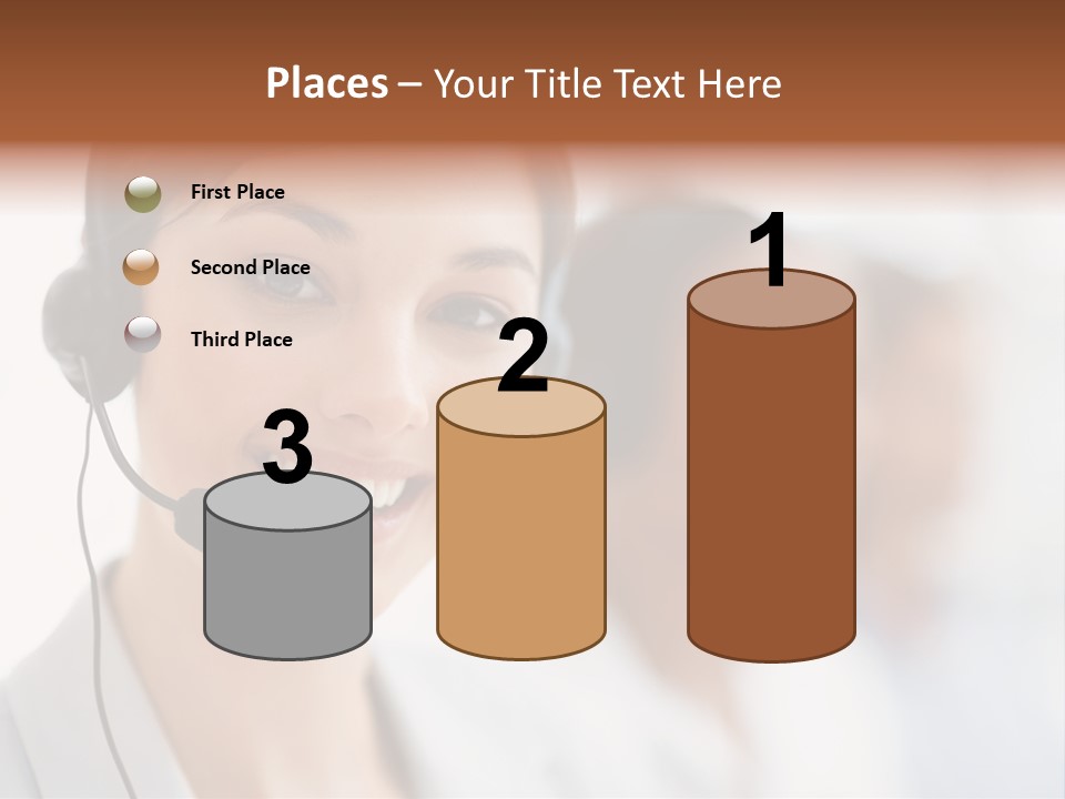 A Woman Wearing A Headset And Smiling For The Camera PowerPoint Template