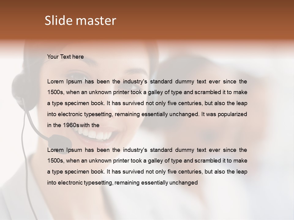 A Woman Wearing A Headset And Smiling For The Camera PowerPoint Template