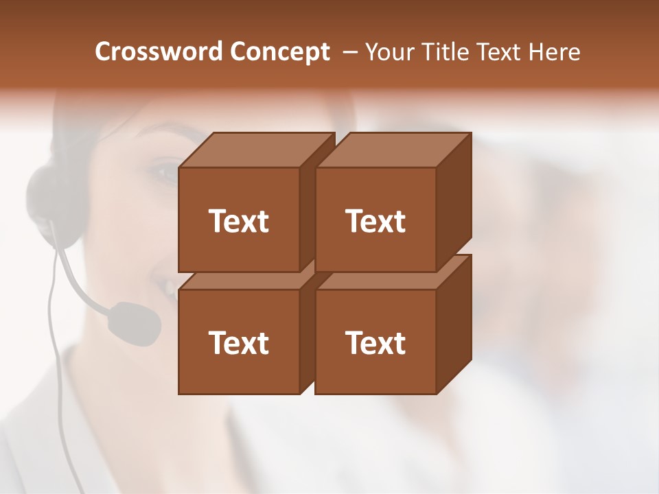 A Woman Wearing A Headset And Smiling For The Camera PowerPoint Template