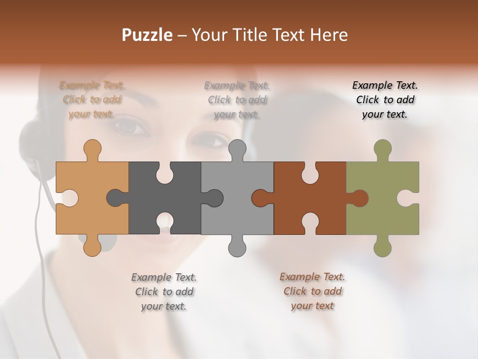 A Woman Wearing A Headset And Smiling For The Camera PowerPoint Template