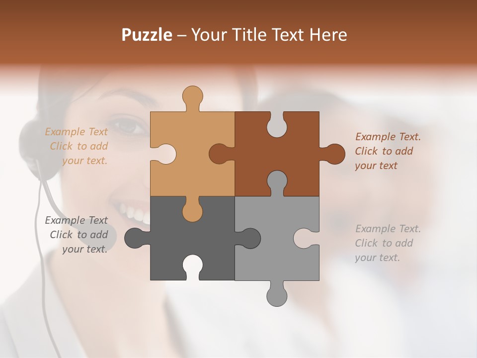 A Woman Wearing A Headset And Smiling For The Camera PowerPoint Template