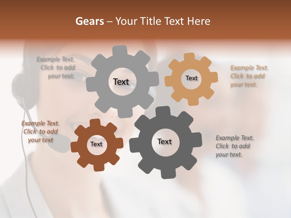 A Woman Wearing A Headset And Smiling For The Camera PowerPoint Template