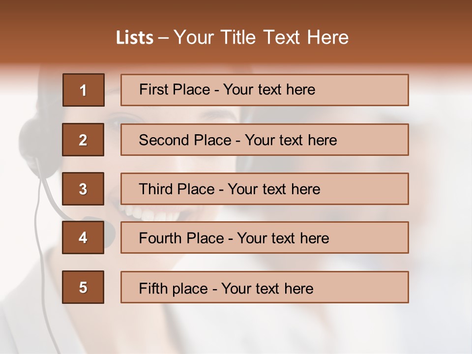 A Woman Wearing A Headset And Smiling For The Camera PowerPoint Template