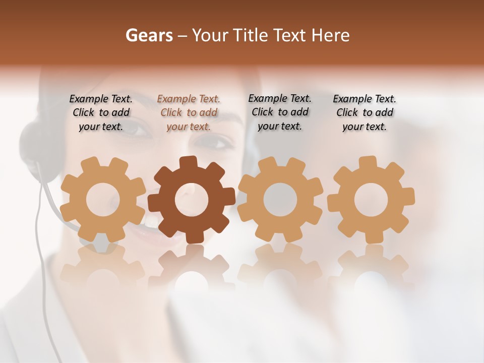 A Woman Wearing A Headset And Smiling For The Camera PowerPoint Template