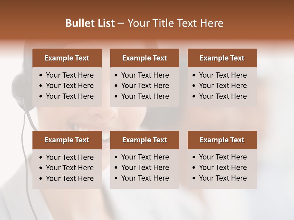 A Woman Wearing A Headset And Smiling For The Camera PowerPoint Template