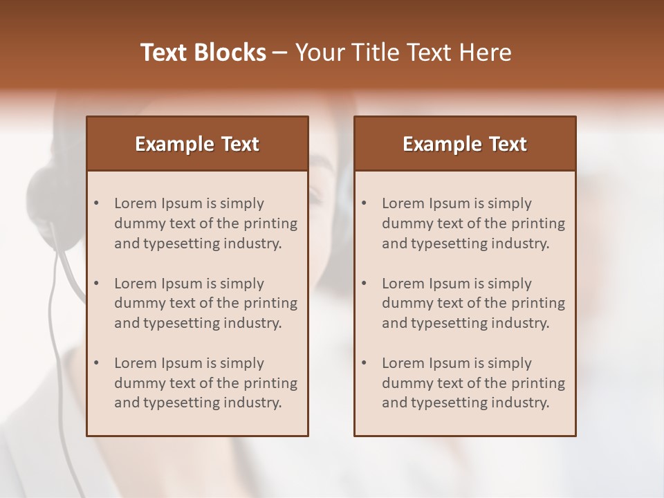 A Woman Wearing A Headset And Smiling For The Camera PowerPoint Template