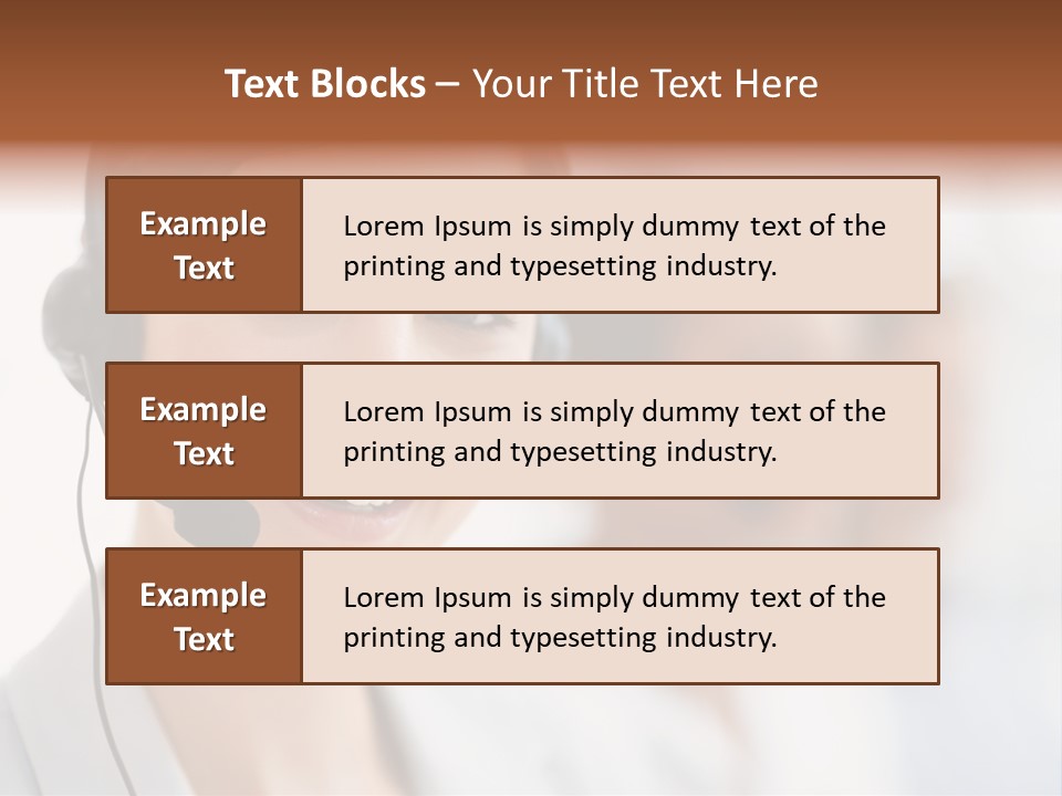 A Woman Wearing A Headset And Smiling For The Camera PowerPoint Template