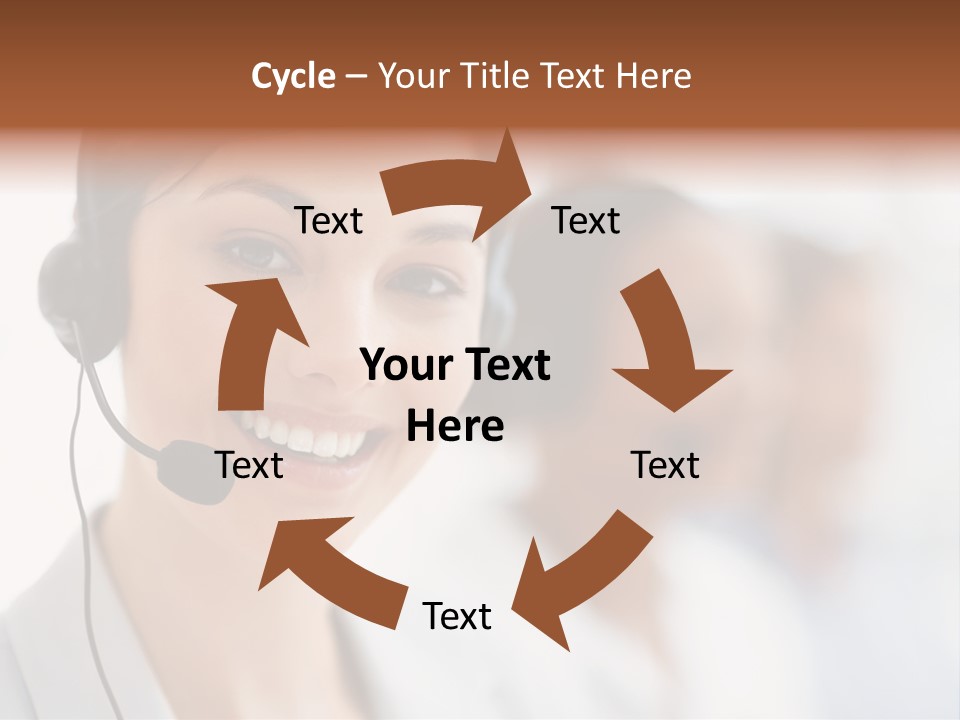 A Woman Wearing A Headset And Smiling For The Camera PowerPoint Template