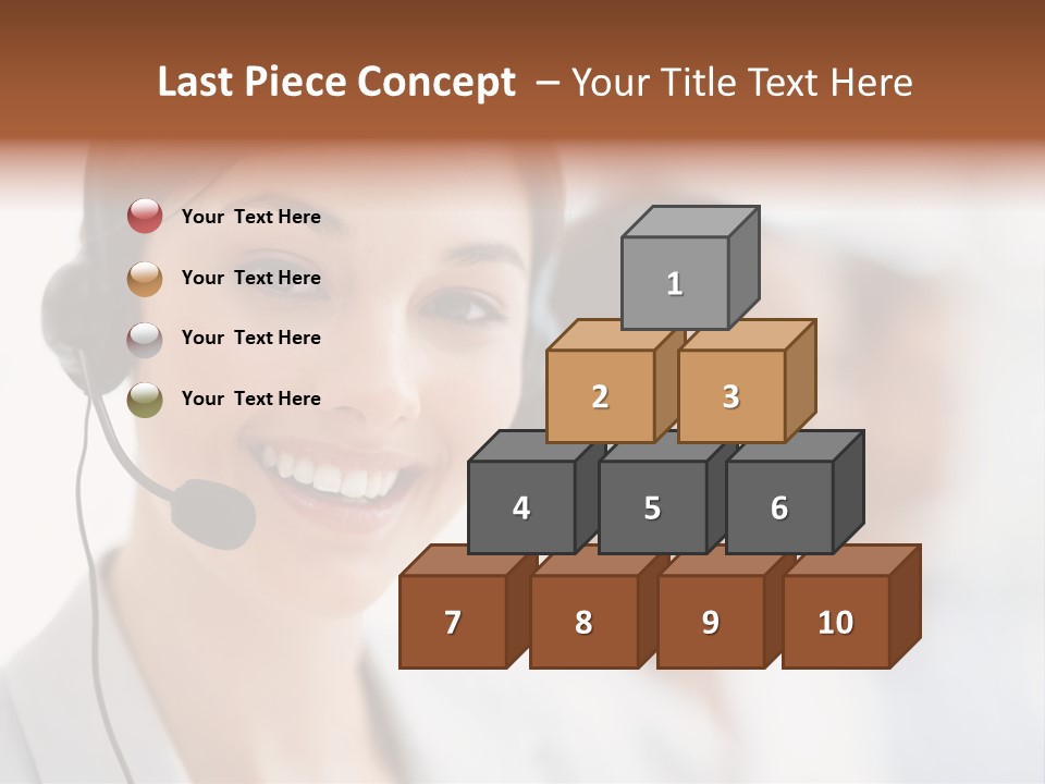 A Woman Wearing A Headset And Smiling For The Camera PowerPoint Template