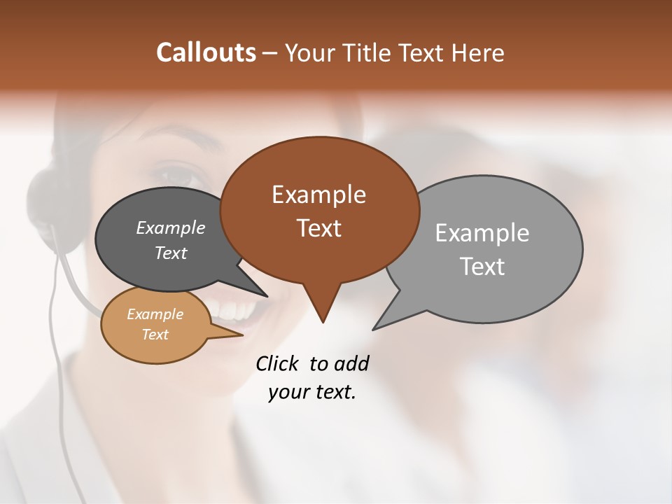 A Woman Wearing A Headset And Smiling For The Camera PowerPoint Template