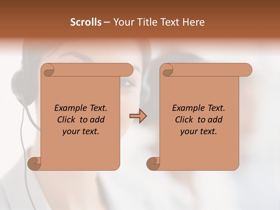 A Woman Wearing A Headset And Smiling For The Camera PowerPoint Template