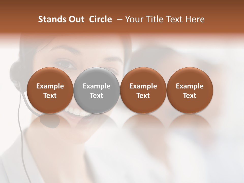 A Woman Wearing A Headset And Smiling For The Camera PowerPoint Template