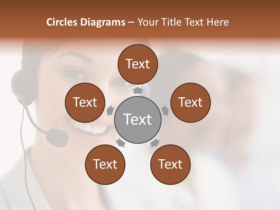 A Woman Wearing A Headset And Smiling For The Camera PowerPoint Template