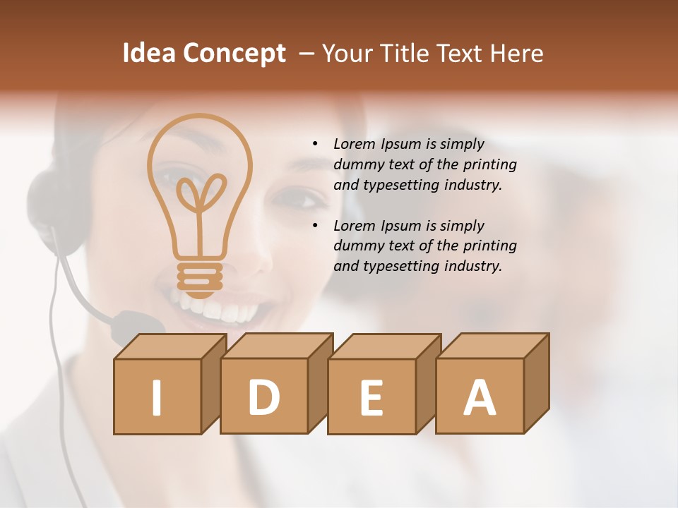 A Woman Wearing A Headset And Smiling For The Camera PowerPoint Template