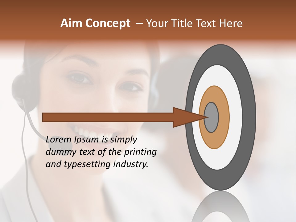 A Woman Wearing A Headset And Smiling For The Camera PowerPoint Template