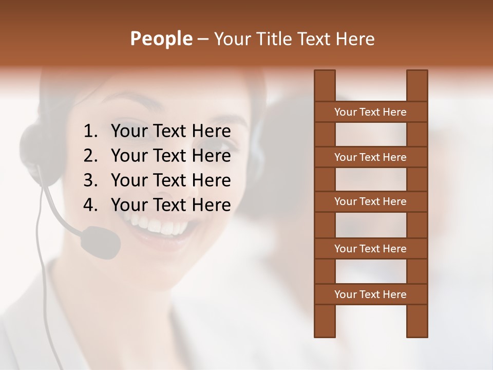 A Woman Wearing A Headset And Smiling For The Camera PowerPoint Template